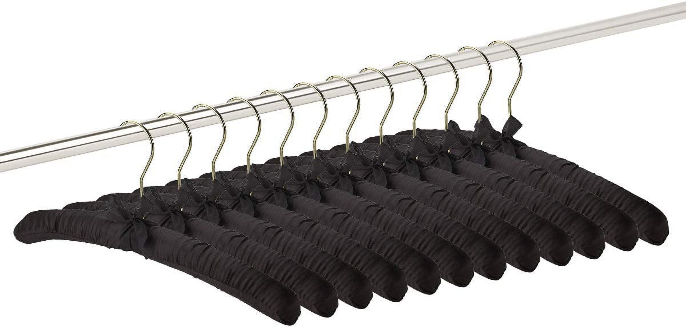 Florida Brands Padded Clothing Fabric Hangers for Women Clothing - Black,  Set of 12 Premium Coat Hangers for Closet, Bride Hanger for Wedding Dress