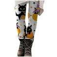 thumbnail image 2 of Lolmot Leggings for Women Pumpkin Spiders Bats Halloween Print Pants High Waist Stretchy Ankle Athletic Leggings Tights, 2 of 4