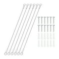 thumbnail image 1 of Stainless Steel Lanyard Cable with Eyelets 0.06" x 8" 1.5mm x 20cm Lock Security Wire Rope with Screws, 6 Pack, 1 of 6
