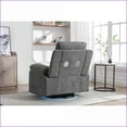 thumbnail image 6 of Recliners Power Glider Chair with Bluetooth Speaker, 270° Swivel, LED Lights, USB/Type-C | Dark Grey Linen, 6 of 26
