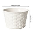 thumbnail image 2 of 5.71in White Woven Texture Plastic Plant Pot - Lightweight Decorative Planter for Succulents & Small Plants, Indoor Outdoor Use, 2 of 2