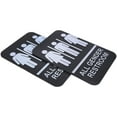 thumbnail image 1 of Minkissy 2 Pcs All Gender Restroom Sign ABS Silver High Visibility Simple Design, 1 of 8