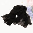 thumbnail image 2 of Bufanda de color liso protector solar bufandas de baile capa de protección solar chal de mujer bufanda doble negro (180x70cm), 2 of 5