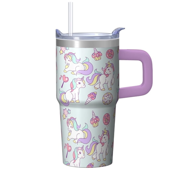 20OZ Unicorn Themed Tumbler with Handle Insulated Travel Tumbler Great Presents for Women Unicorn Enthusiasts Perfect for Birthday Christmas and Wine Tours