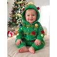 thumbnail image 3 of RUINIXCW Kids Christmas Tree Costume Toddler Baby Boy Girl Christmas Outfit Fall Winter Xmas Clothes Fleece Romper Long Sleeve Hood Zipper Jumpsuit, 3 of 10