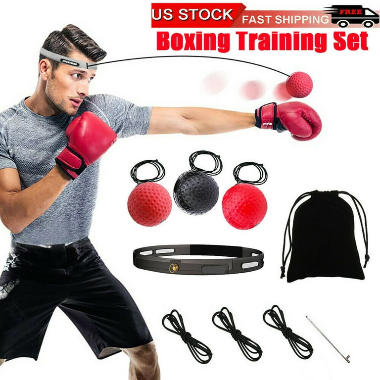  Boxing Reflex Ball Set, 3 Difficulty Level Boxing Fight Ball  with Headband, Boxing Ball on String, for Adult & Kids Improve Punching  Speed, Hand Eye Coordination Training, Reaction & Agility (