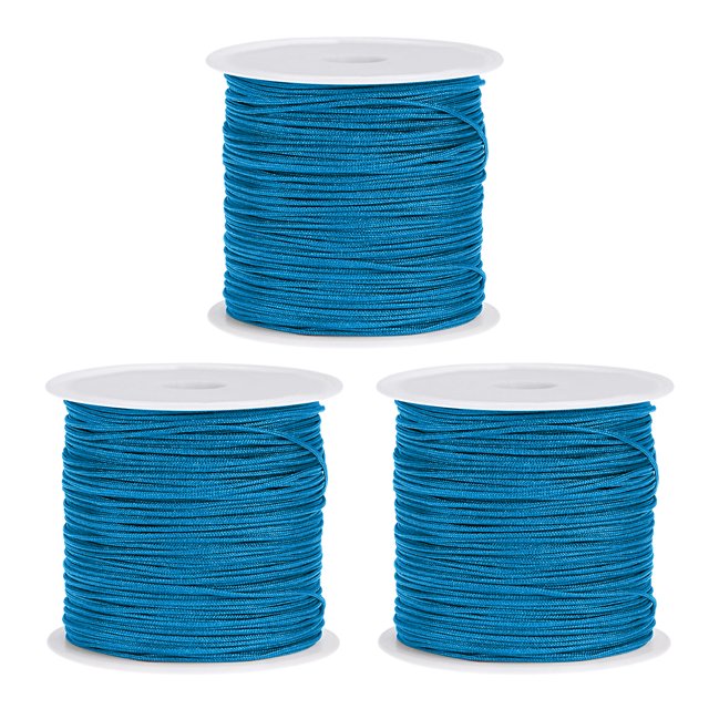 Nylon Cuerda Bricolaje Fabricación Satén Cuerda Artesanía Alambre con Plástico Carrete 147 Pies, Lago Azul, 3uds Unique Bargains cuerdas elásticas artesanales