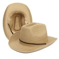 thumbnail image 4 of Roncen Women's Floppy Packable Straw Hat Beach Cap Newsboy Fedora Sun Hat, Big Brim, Adjustable Chin Strap, 4 of 7
