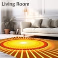 thumbnail image 2 of ODIKA 4'x6' Machine Washable Non-Slip Area Rug, Sunburst Radial Shag with Vibrant Golden Rays Design High Traffic Rug, Yellow, 466242, 2 of 7