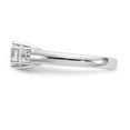 thumbnail image 3 of Solid 14K White Gold Three Stone Diamond Side-Stones with CZ Cubic Zirconia Center Stone Engagement Ring Size 7, 3 of 8