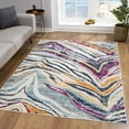 thumbnail image 6 of 2â€™ x 4â€™ Blue and Gold Zebra Pattern Area Rug, 6 of 7