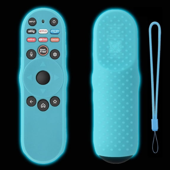 Silicone Case for Vizio TV Remote XRT270, Cover Compatible with VIZIO XRT270 Smart TV Remote Control Anti Slip Shockproof Protective Sleeve with Lanyard Glow in The Dark - Blue