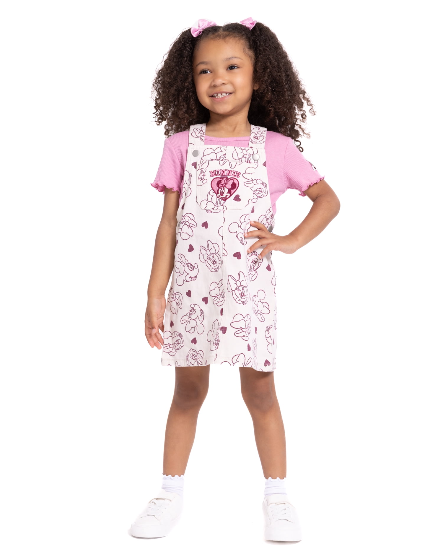 Minnie Mouse Toddler Girls Short Sleeve Tee and Cotton Skirtall Set, 2 Piece, Sizes 12M-5T