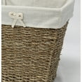 thumbnail image 5 of Vintiquewise Oak/White Woven Seagrass Storage Bin with White Washable Lining, 5 of 5
