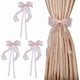 thumbnail image 1 of 4 abrazaderas para cortinas con forma de mariposa y perlas, diseño Misty Rose con lazo y perlas., 1 of 9