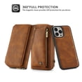thumbnail image 5 of SaniMore Case for iPhone 14 Pro 6.1" 2022, [Crossbody Lanyard & Wrist Strap] 2 in 1 Zipper Wallet Case [Detachable] Card Holders Cash Pocket] Shockproof Anti-fall All-around Protective Cover, Brown, 5 of 12