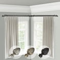 thumbnail image 2 of Domovina Curve 13/16" Corner Window Double Curtain Rod-Color:Satin Nickel,Size:120"-170", 2 of 2