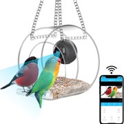 Puseky Bird Feeder with Camera, HD 1080P Night-Version Video Camera, WiFi Hotspot Remote Connection with Mobile Phone for Outdoor Bird Watching, Capture Photos