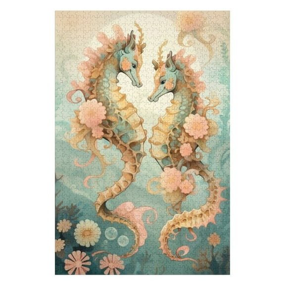 Puzzles for Adults 300 Pieces - Seahorse Funny Challenging Puzzle Perfect for Game Nights