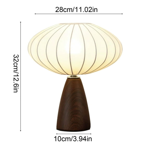 RKSTN Clo Th Tab Le Lamp Solid Wood Fabric Small Table Lamp Bedroom Bedside Lamp Study Dormitory LED Night Light Mood Lamp Decoration Kitchen Gadgets