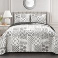 thumbnail image 4 of Lush Decor Charcoal Monique 3 Piece Reversible Print Pattern Quilt Set-Full Queen, 4 of 5