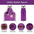 thumbnail image 4 of Stenffy 5Pack,Work Aprons,Canvas,Multiple Pockets, Aprons for Men Women, Size m to XXL, Purple, 4 of 6
