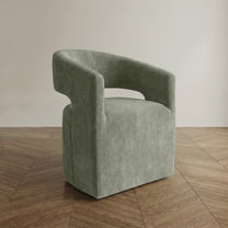 Furniture of America Arize Modern Fabric Barel Back Accent Chair with Casters, Green