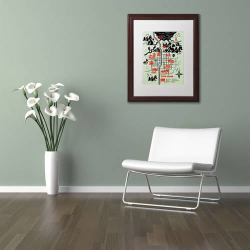 Trademark Fine Art 'Welcome To Twin Peaks' Canvas Art by Robert Farkas, White Matte, Wood Frame