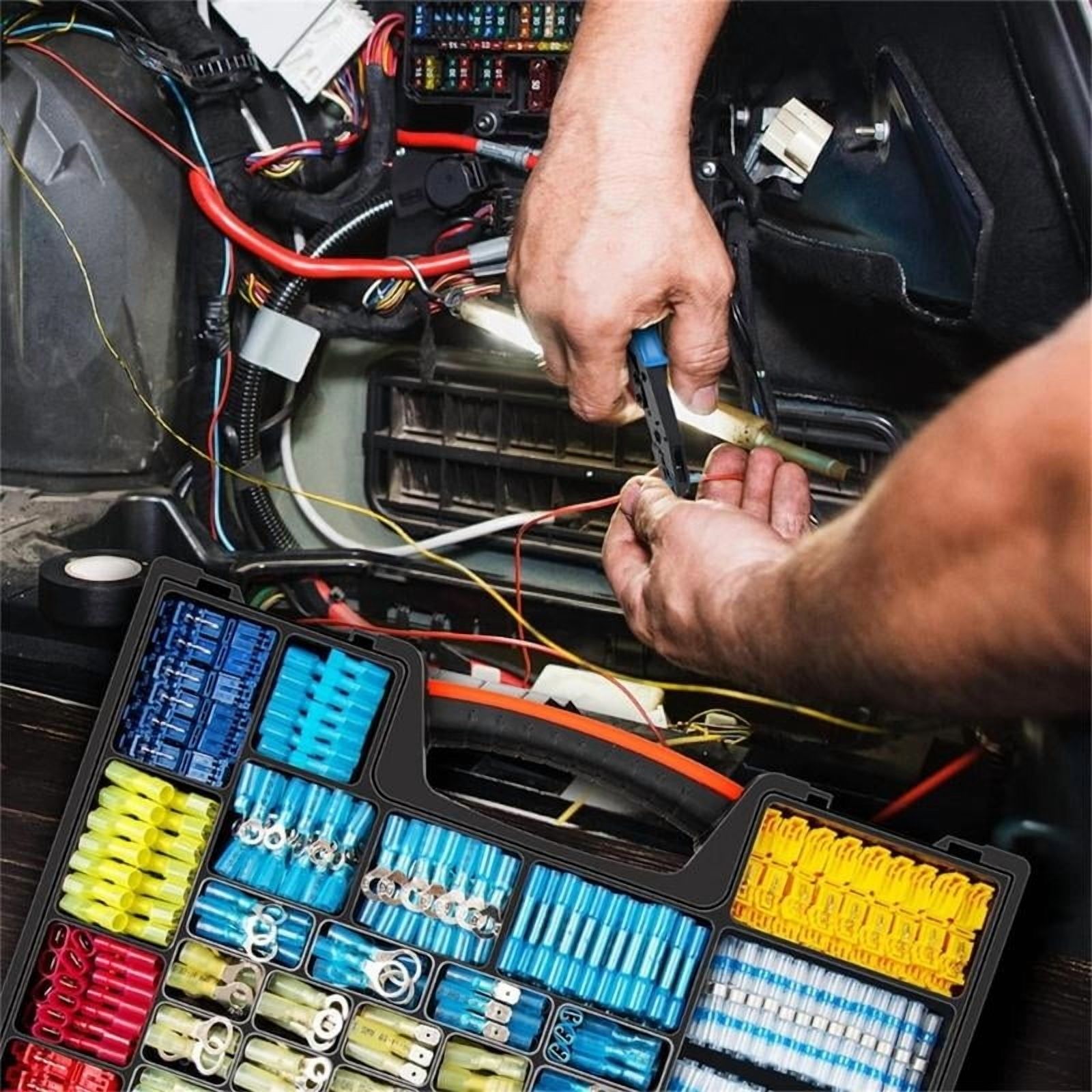 1500pcs Heat Shrink Spades Terminals Connectors set Electrical Spades Connectors Assortment for Quick Wire Connection