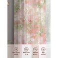 thumbnail image 6 of Pink Green Flower Sheer Curtains 96 Inch Length 2 Panels Set, Watercolor Summer Botanical Voile Window Treatment Semi Sheer Long Curtains Drapes for Bedroom/Living Room/Kitchen 52"x96"x2, 6 of 7
