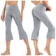thumbnail image 1 of MKLEKYY Leggings deportivos para mujer, pantalones capri de pierna ancha, pantalones de yoga deportivos casuales con bolsillos, pantalones acampanados de ocio, 1 of 4