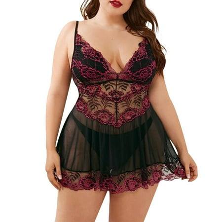 

Askfv Pajama Sets Pajama Plus Size Lace Suspender Skirt Nightdress Strap Dress Nightdress