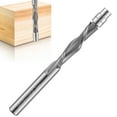 thumbnail image 3 of CIVG Downcut Spiral Flush Trim Router Bit Sturdy Carbide Flush Cut Router Bit with 1/4inch Shank Double Bearing 1-1/8 Inch Cutting Length 3inch Overall Length for Softwood Hardwood, 3 of 10