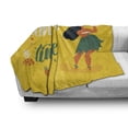 thumbnail image 3 of Hula Girl Soft Flannel Fleece Throw Blanket, Summer Time Concept Texting with Traditional Dancer Luau Festival Celebration, Cozy Plush for Indoor and Outdoor Use, 50" x 70", Multicolor, by Ambesonne, 3 of 6