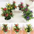 thumbnail image 5 of Yellow Small Potted Plants Artificial with 5 Lotus Flowers, 7" Exquisite Small Potted Plants Artificial, Plastic, for Indoor Home Office Bathroom, by Kingtowag, 5 of 5
