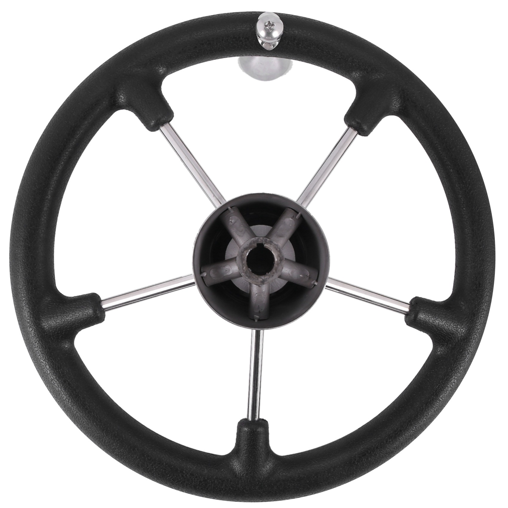 131/2 Inch Boat Steering Wheel Black Foam 5 Spoke 25 Degree