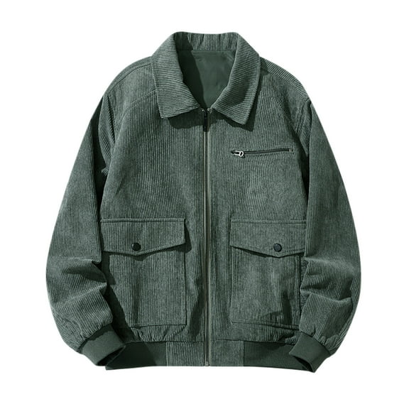 Mens Corduroy Cotton Jacket Autumn And Winter Lamb Jacket Lapel Top Plush And Thickened Oversized Jacket