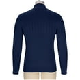 thumbnail image 5 of WAENQINLA Men's Quarter Zip Sweaters Slim Fit V Neck Casual Ribbed Knitted Pullover Tops Fall Winter Lightweight Golf Shirts Navy XL, 5 of 6