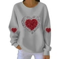 thumbnail image 2 of Vetsdori Sweatshirts for Women Pullover Gifts for Girlfriend Shirts Winter Love Heart, Valentine Holiday Womens Sweatshirts Crew Neck, 2 of 4