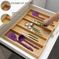 thumbnail image 2 of Bamboo Expandable Kitchen Drawer Organizer, Adjustable Utensil Holder and Cutlery Tray Organiser, Divider for Silverware, Flatware, Knives in Kitchen, Bedroom, Living Room, 5 Slot, 2 of 3