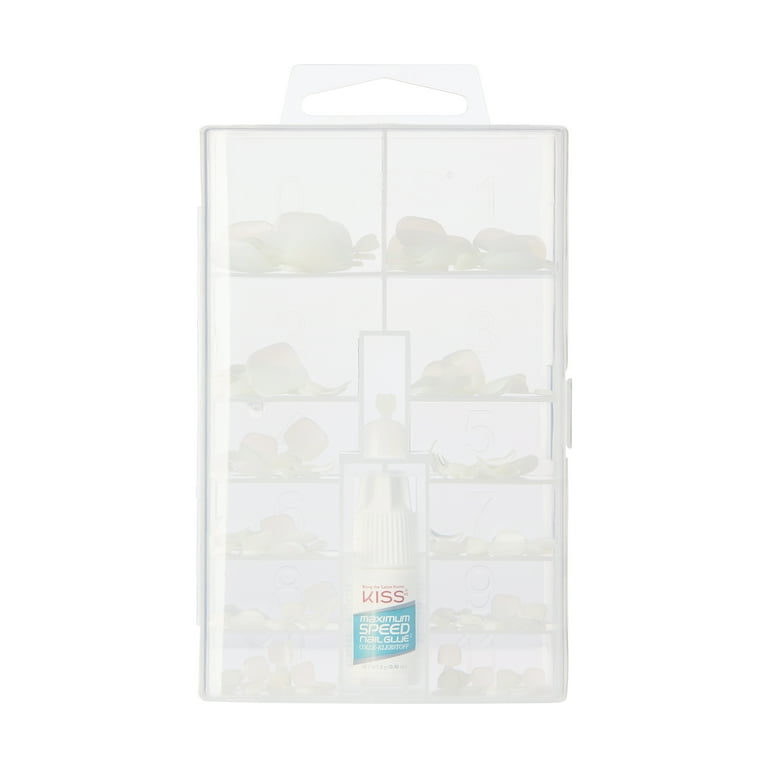 KISS Full-Cover Fake Toenails with Patented Easy-Apply Tabs & Maximum Strength Nail Glue - 96 Count