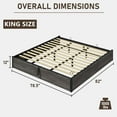 thumbnail image 6 of VanAcc King Size Lift Up Storage Platform Bed Frame, Metal Bed Frame with Wooden Slats Support, Large Storage Space, Easy Assembly, Rustic Grey, 6 of 7