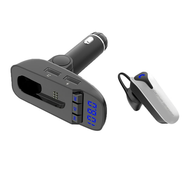 Auriculares inalámbricos Bluetooth Transmisor FM Auriculares MP3 Adaptador de radio TF Tarjeta SD Auriculares Cargador USB Smartphones para automóvil Guardurnaity DZ2831-00B