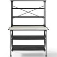 thumbnail image 3 of Pemberley Row Faux Marble White Matte Black Bakers Rack Rectangular Indoor Furniture 72" Unassembled, 3 of 8