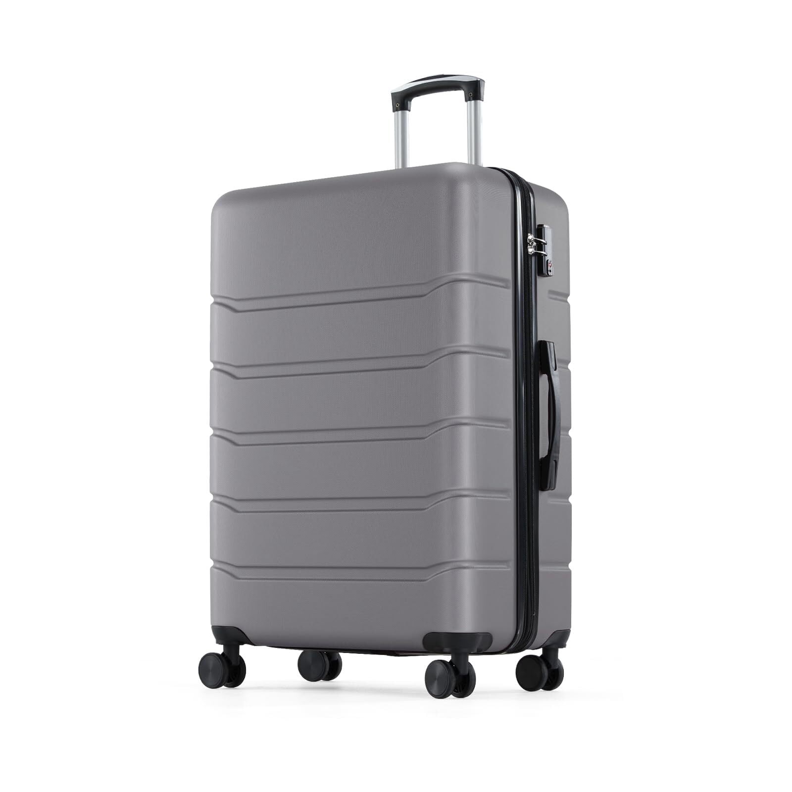 Kelno Carry On Luggage with Spinner Wheels ABS Hard Shell Suitcase Expandable Rolling Luggage with TSA Lock, Dark Gray