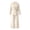LL19-Beige, variant on Women 2 Piece Blazer Suit Wrap Tie Waist Business Suits, Lapel Long Sleeve Side Tie Jacket High Waist Flowy Wide Leg Pants Elegant Dress Formal Outfit for Office Interview Wedding Guest