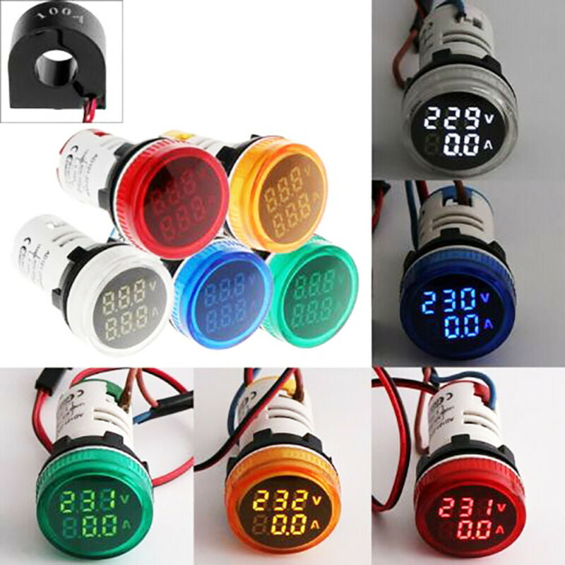 Round 28.3mm Digital LED Panel Voltmeter AC 20-500V Voltage Indicator Display 