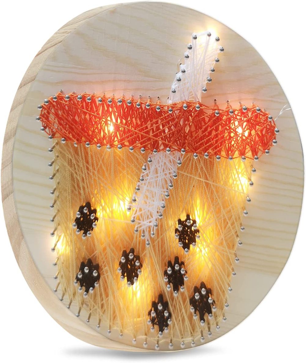 Wood Craft Kits String Art Kit DIY Bubble Boba Tea String Crafts Kit