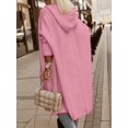 thumbnail image 3 of Women's Hooded Long Knit Cardigan Open Front Loose Sweater Coat with Pockets, 3 of 5