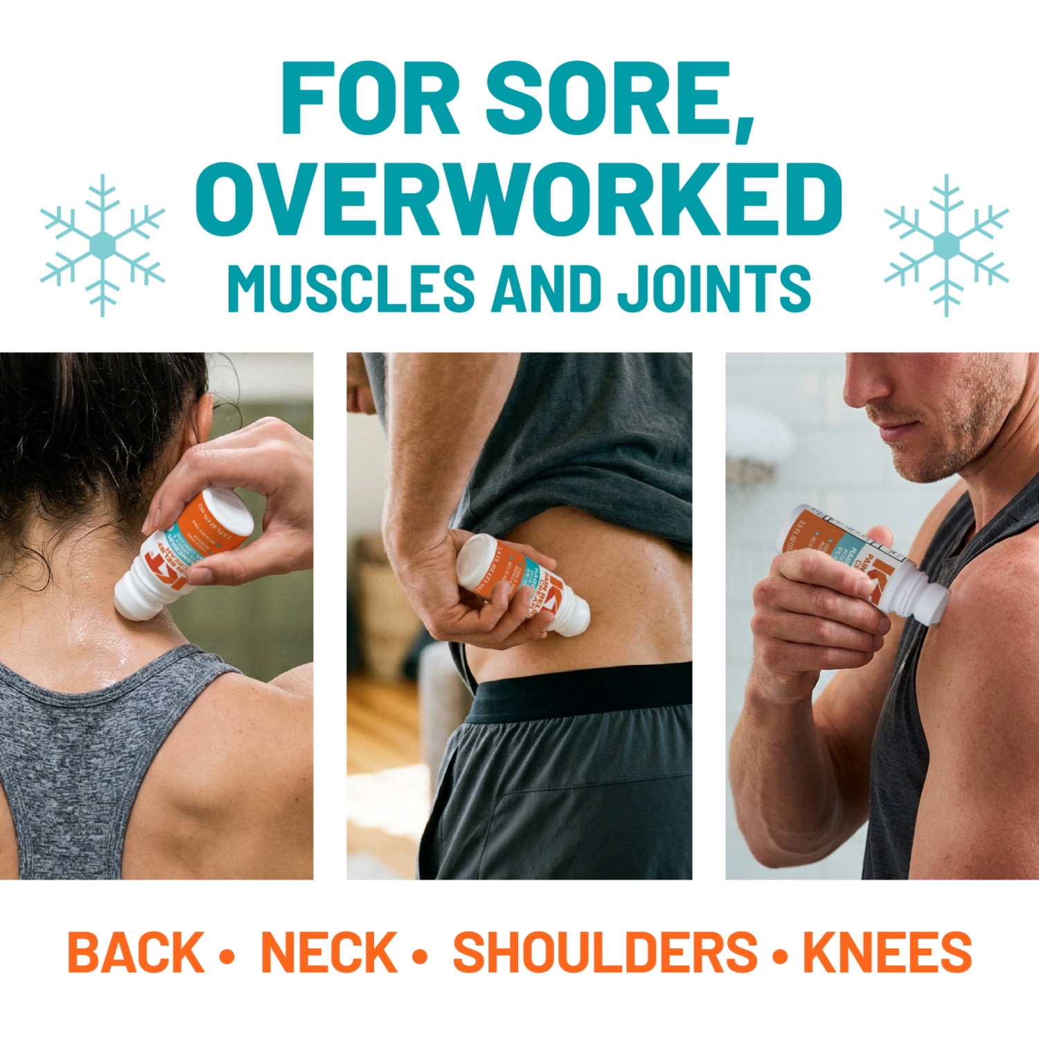 (3 pack) KT Tape Magnesium + Menthol Roll-On , Cooling Muscle & Joint Relief with Menthol – Post-Workout Soreness Support, Targeted & Mess-Free Application